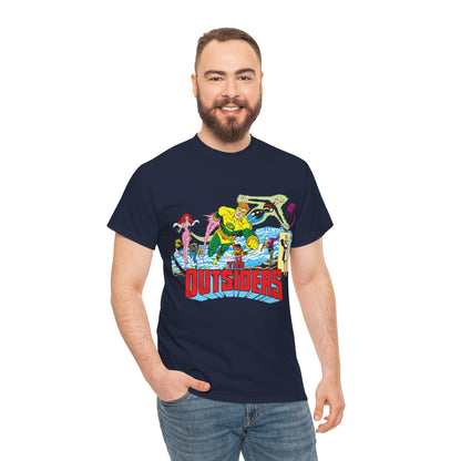 Outsiders T-Shirt - Amazing Jim Aparo Art - Black Lightning, Geo-Force, Katana, Metamorpho, Looker, Halo - DC Comics