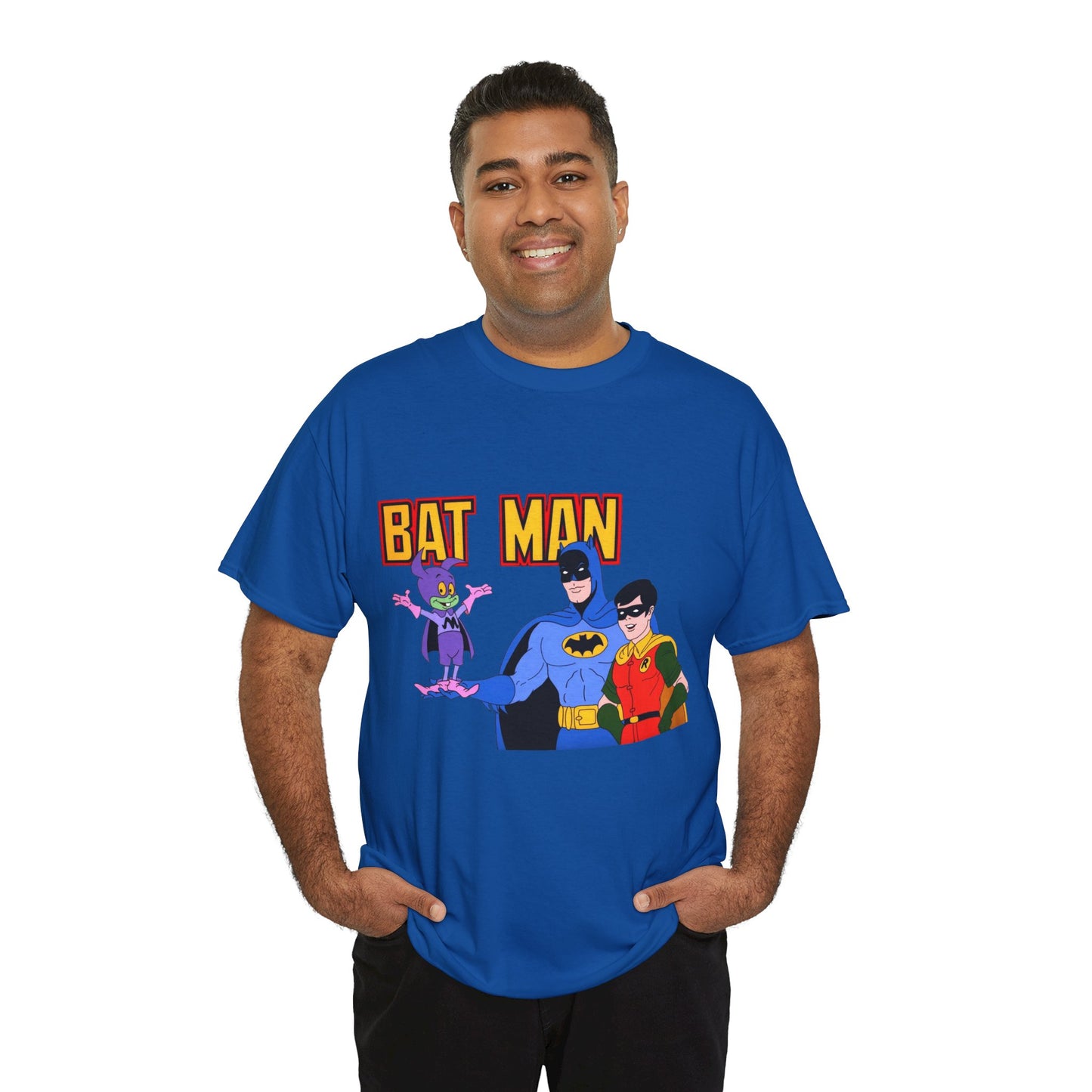 Batman, Robin & Bat-Mite T-Shirt - The New Adventures of Batman - 1970s Filmation DC Cartoon Series - Animated Dark Knight Detective