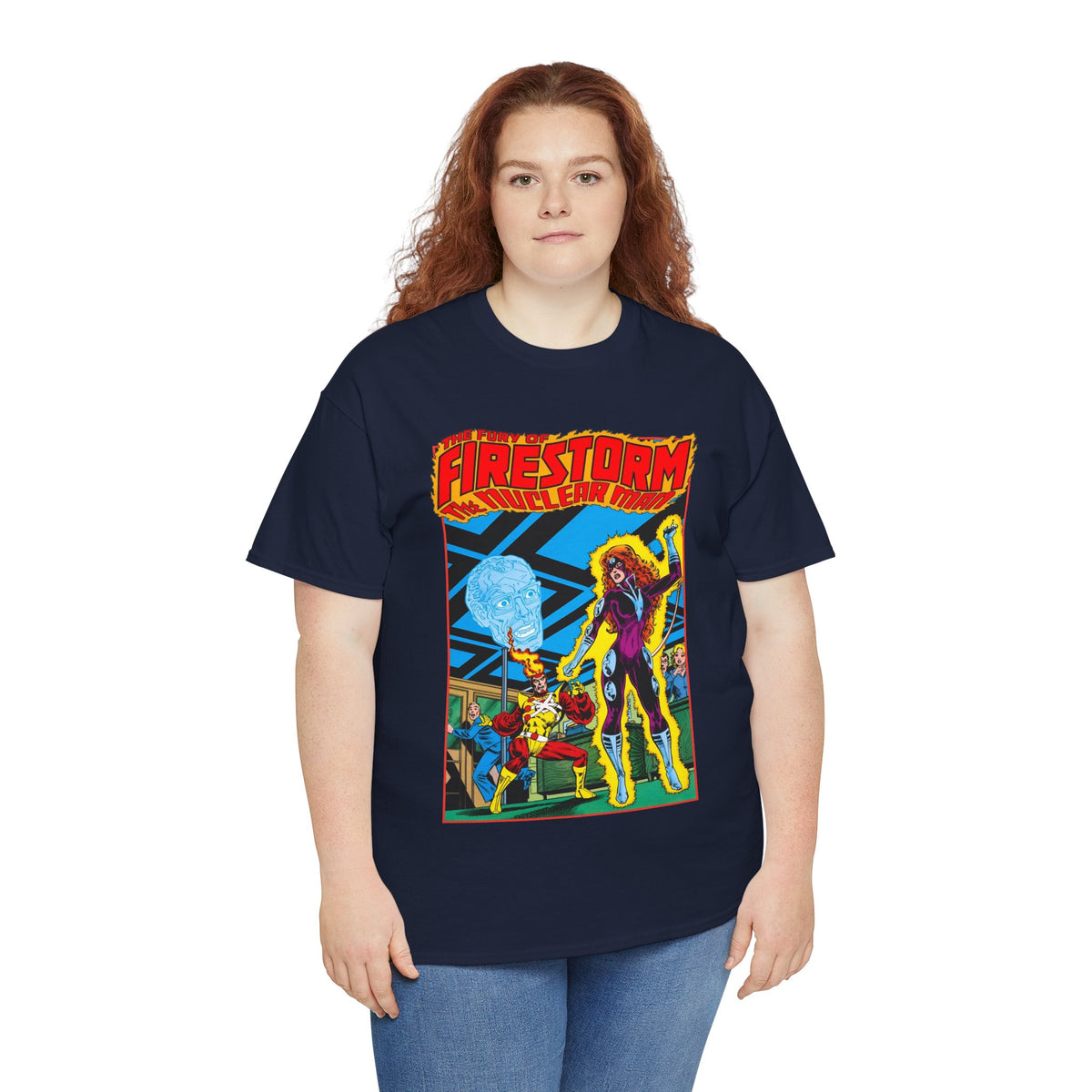 Fury of Firestorm T-Shirt - Pat Broderick Art - Vs Plastique - #7 Cover Art - DC Comics