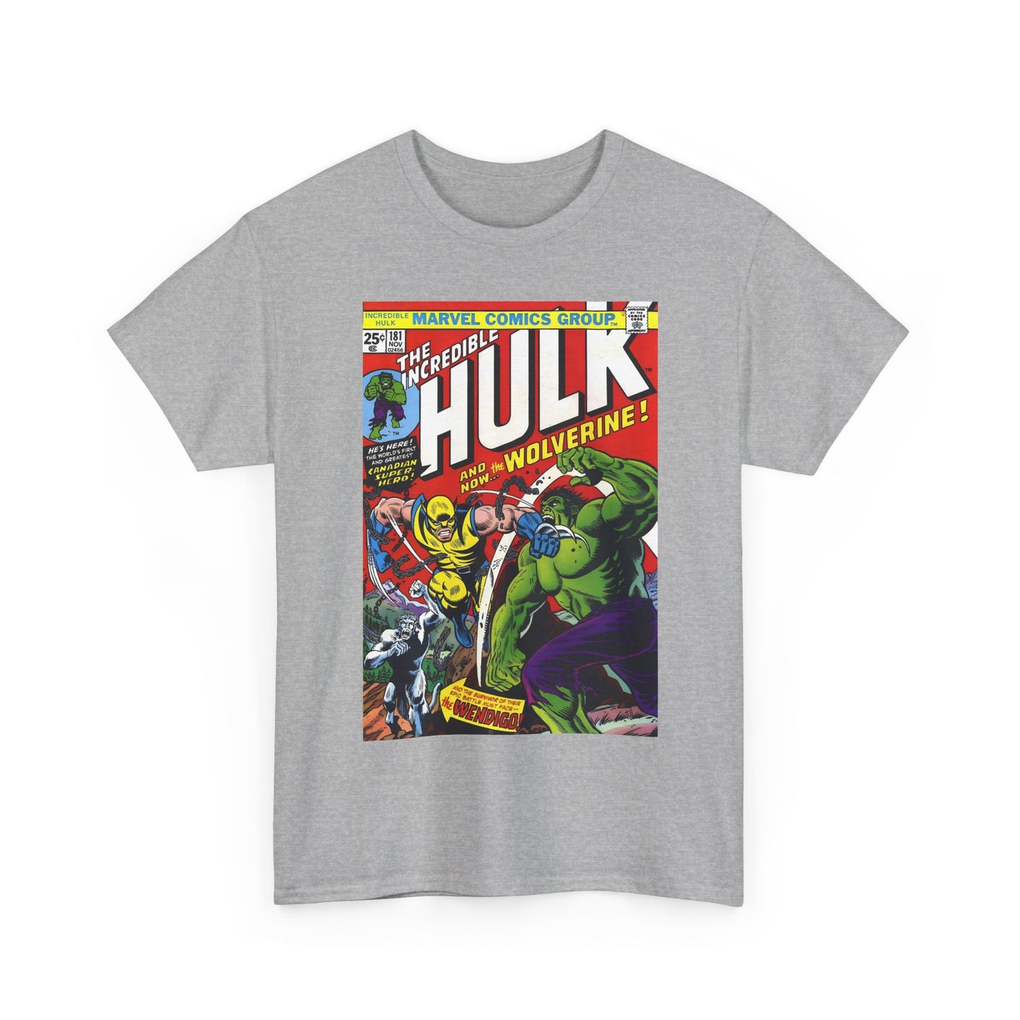 Incredible Hulk #181 T-Shirt - First Appearance of Wolverine - Vs The Wendigo - Marvel Comics