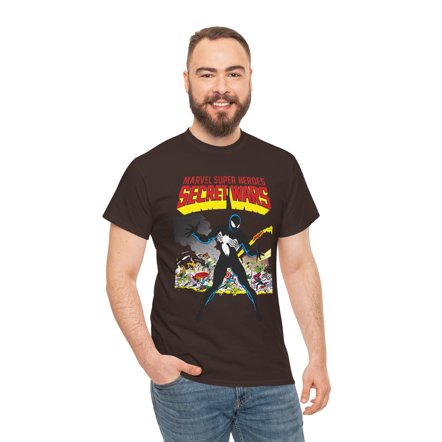 Secret Wars T-Shirt - Classic Marvel Comics Series - Alien Symbiote Spider-Man, 1st Appearance - Future Venom Story
