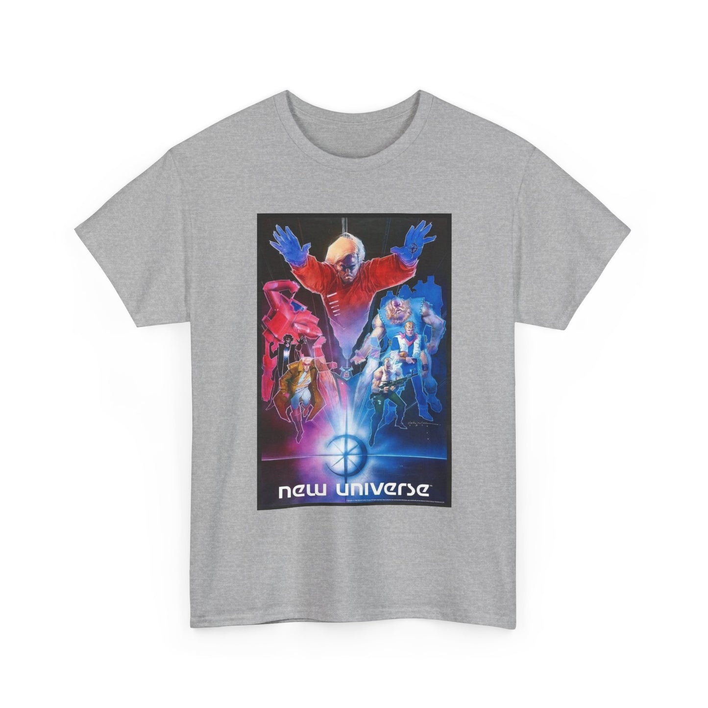 New Universe T-Shirt - Bill Sienkiewicz Art - Star Brand, Night Mask, Justice, DP7, Psi-Force, Kickers Inc - Marvel Comics