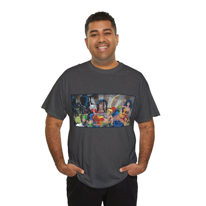 Justice League T-Shirt - Kevin Maguire Art - Superman, Wonder Woman, Flash, Aquaman, Green Lantern - DC Comics