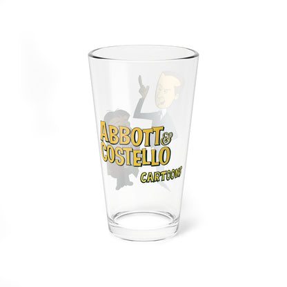 Abbott and Costello Pint Glass - Hanna-Barbera Art - 16oz 1960s Cartoon Gift - Classic Comedy Duo Barware - Vintage Animation Icon