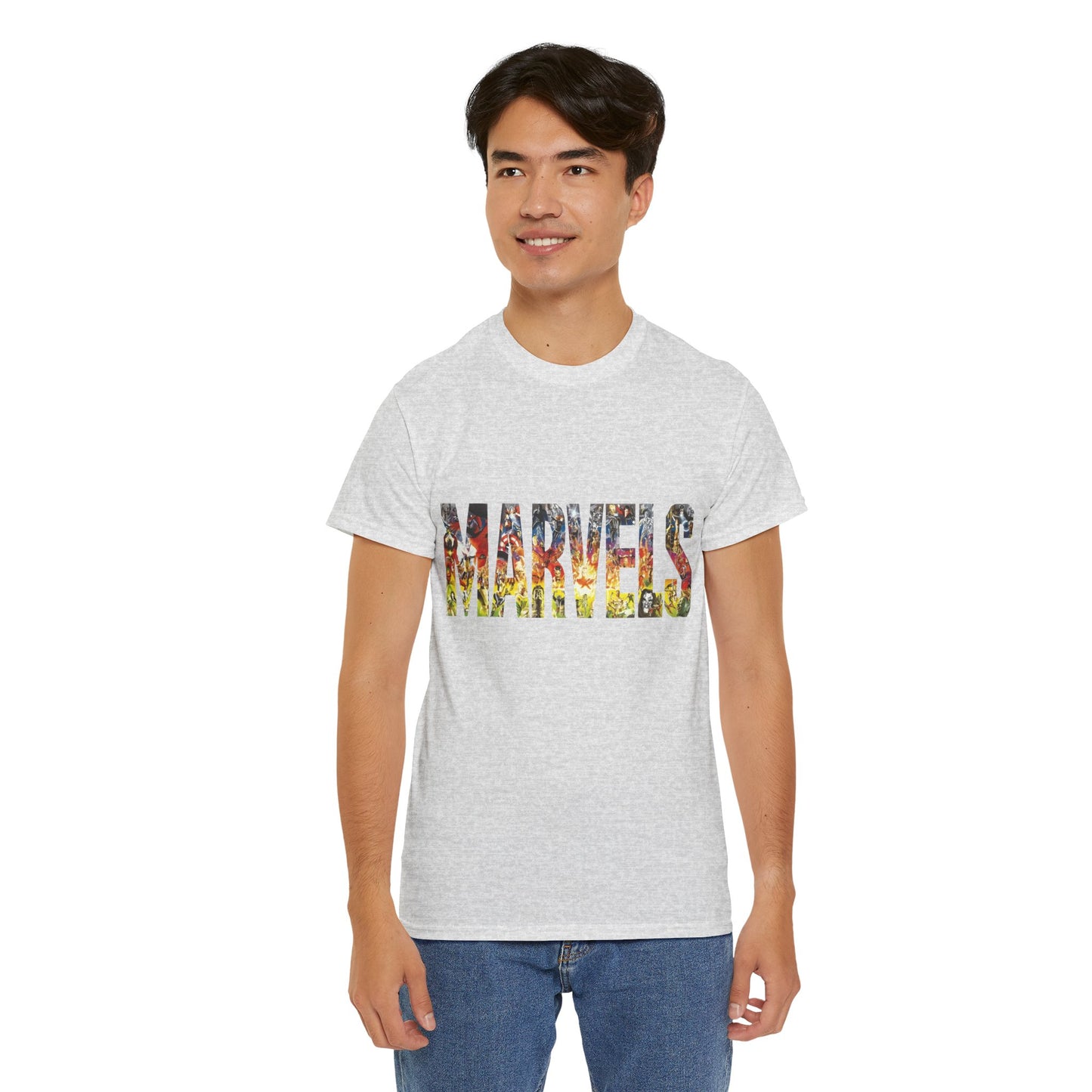 Marvels T-Shirt - Alex Ross Art from the popular Kurt Busiek Story - Spider-Man, Fantastic Four, X-Men, Hulk, Captain America, Thor, Iron Man - Marvel Comics