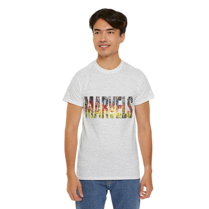 Marvels T-Shirt - Alex Ross Art from the popular Kurt Busiek Story - Spider-Man, Fantastic Four, X-Men, Hulk, Captain America, Thor, Iron Man - Marvel Comics