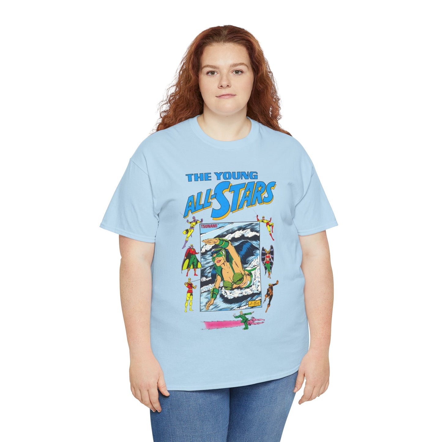 Young All-Stars T-Shirt - Brian Murray Art - Tsunami, Johnny Thunder, Sandman, Green Lantern - DC Comics