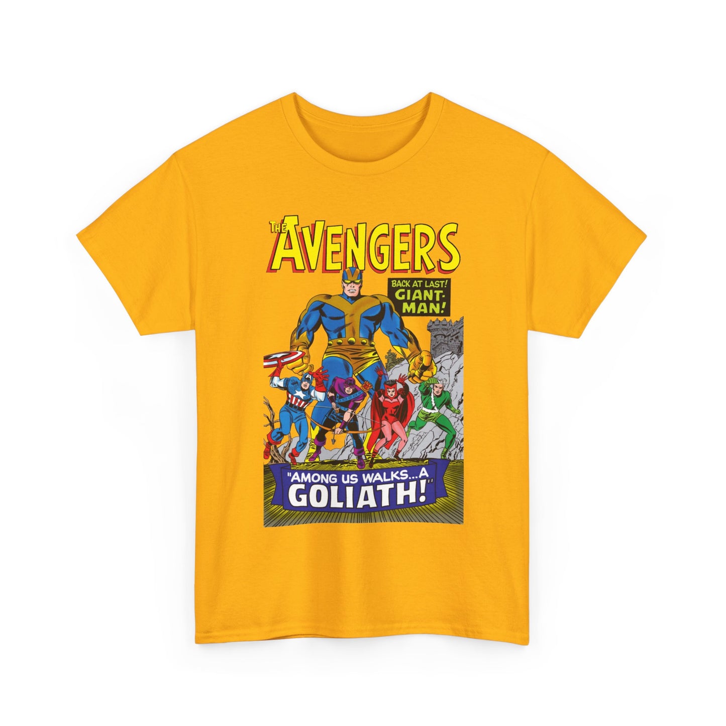 Avengers T-Shirt - Silver Age Art - Early Giant-Man Appearance - Captain America, Hawkeye, Scarlet Witch, Quicksilver - Marvel Comics