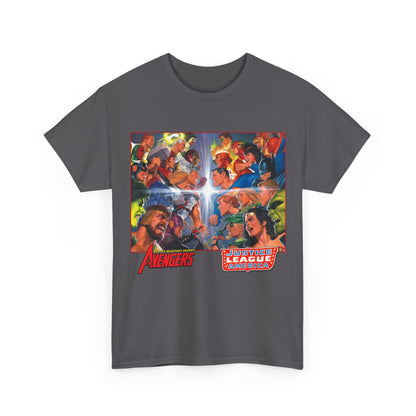 Avengers/Justice League of America T-Shirt - Alex Ross Art, George Perez Homage - DC Comics, Marvel Comics