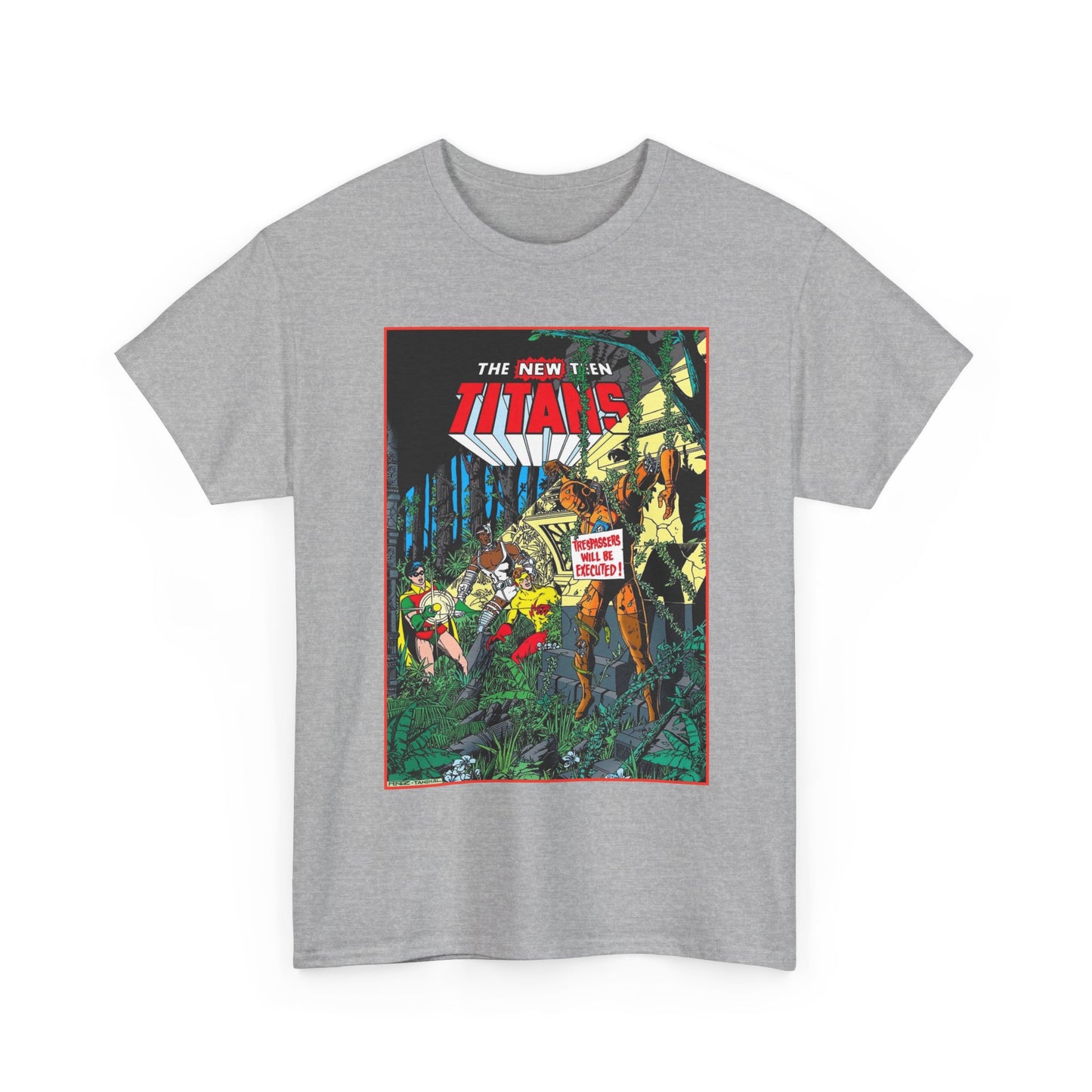 New Teen Titans T-Shirt - George Perez Art - Robin, Cyborg, Kid Flash, Robotman - DC Comics