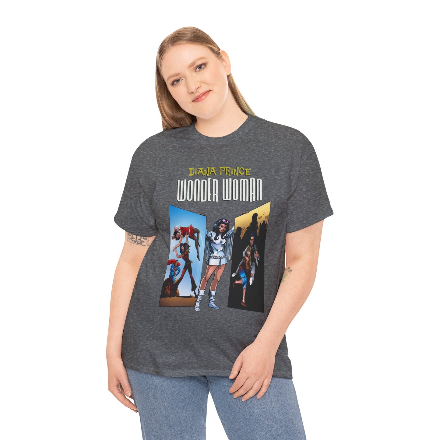 Diana Prince Wonder Woman  T-Shirt - 1970s White Suit Years - Bronze Age DC Comics