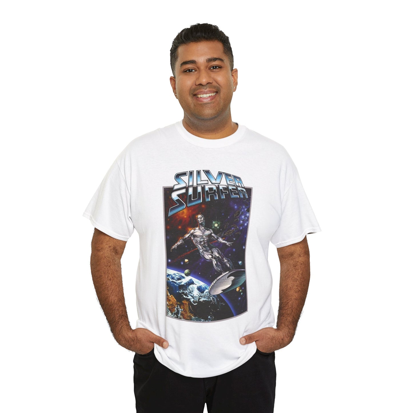 Silver Surfer T-Shirt - Amazing Joe Jusko Art - Marvel Comics Character - Former Herald of Galactus - Fantastic Four Connection - Norrin Radd
