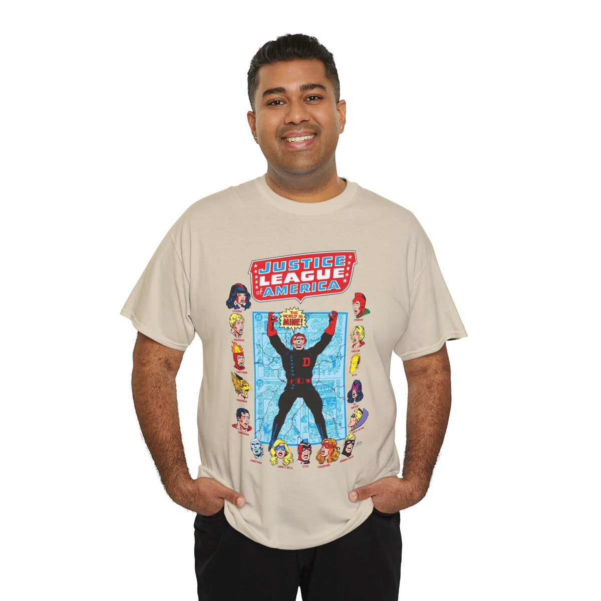 Justice League of America T-Shirt - George Perez Art - Justice Society, All-Star Squadron Team-Up DC Comics