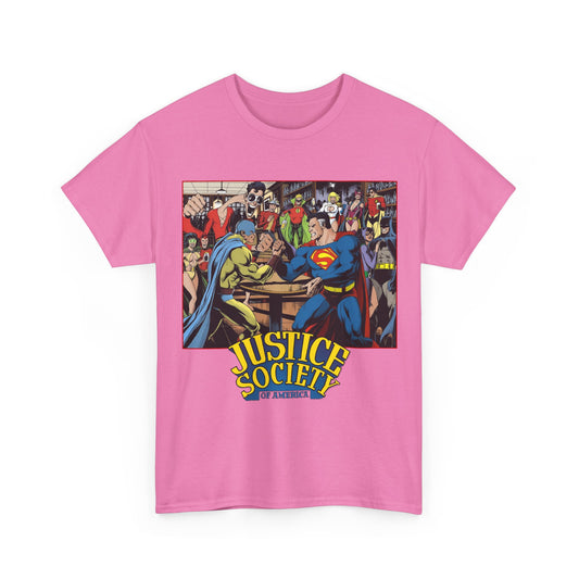 Justice Society of America T-Shirt - Superman, Wonder Woman, Atom, Starman, Huntress, Power Girl, Green Lantern, Batman, Plastic Man, Flash - JSA - DC Comics