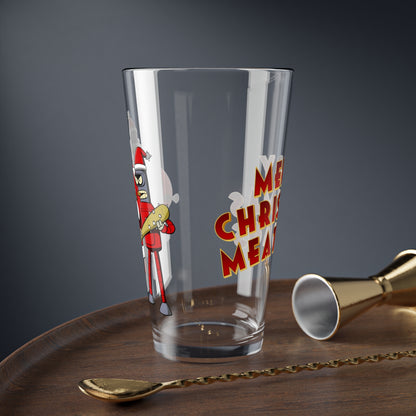 Robot Santa & Bender Futurama Christmas Pint Glass, 16oz - Festive Holiday Barware