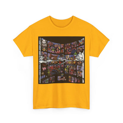 Focus on George Perez T-Shirt - Monitor, New Teen Titans, Avengers, Fantastic Four - DC & Marvel Comics - Note: Black Tee is a Negative Space Piece and is Borderless