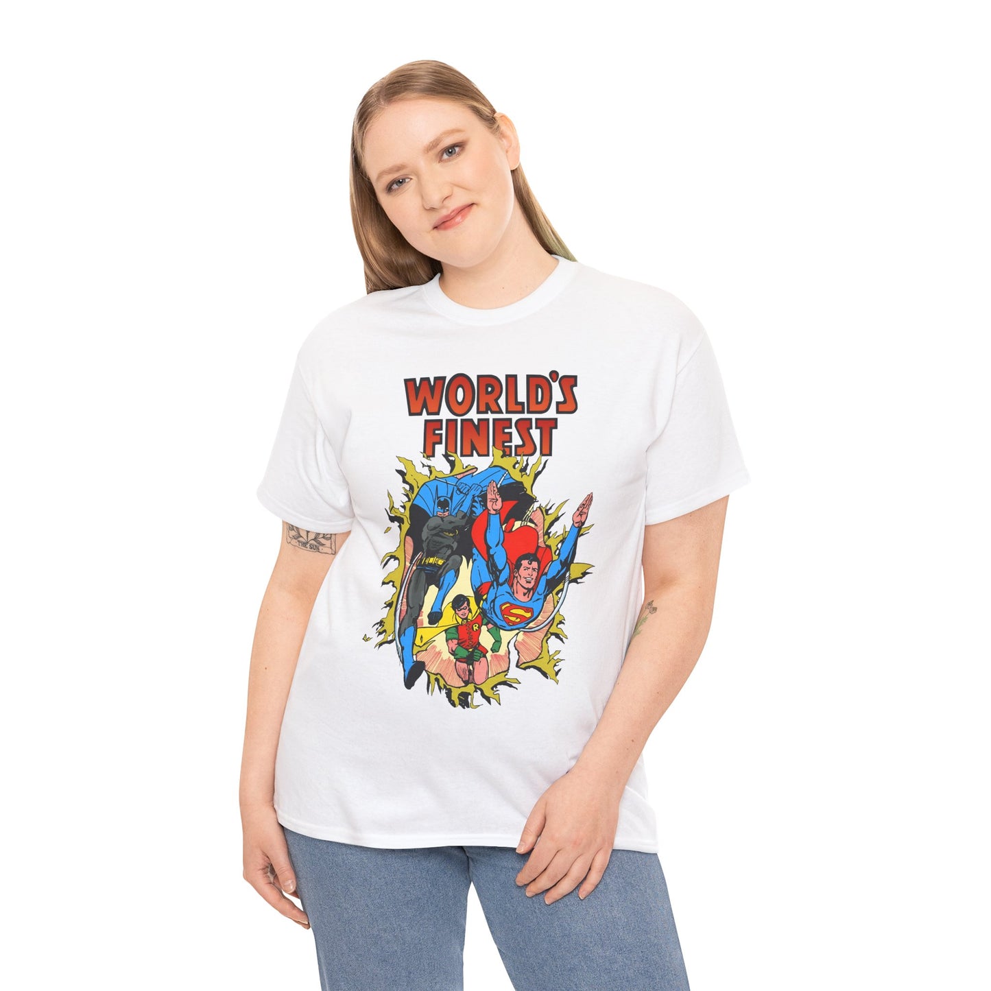 World's Finest T-Shirt - George Perez Art - Superman, Batman, Robin - DC Comics