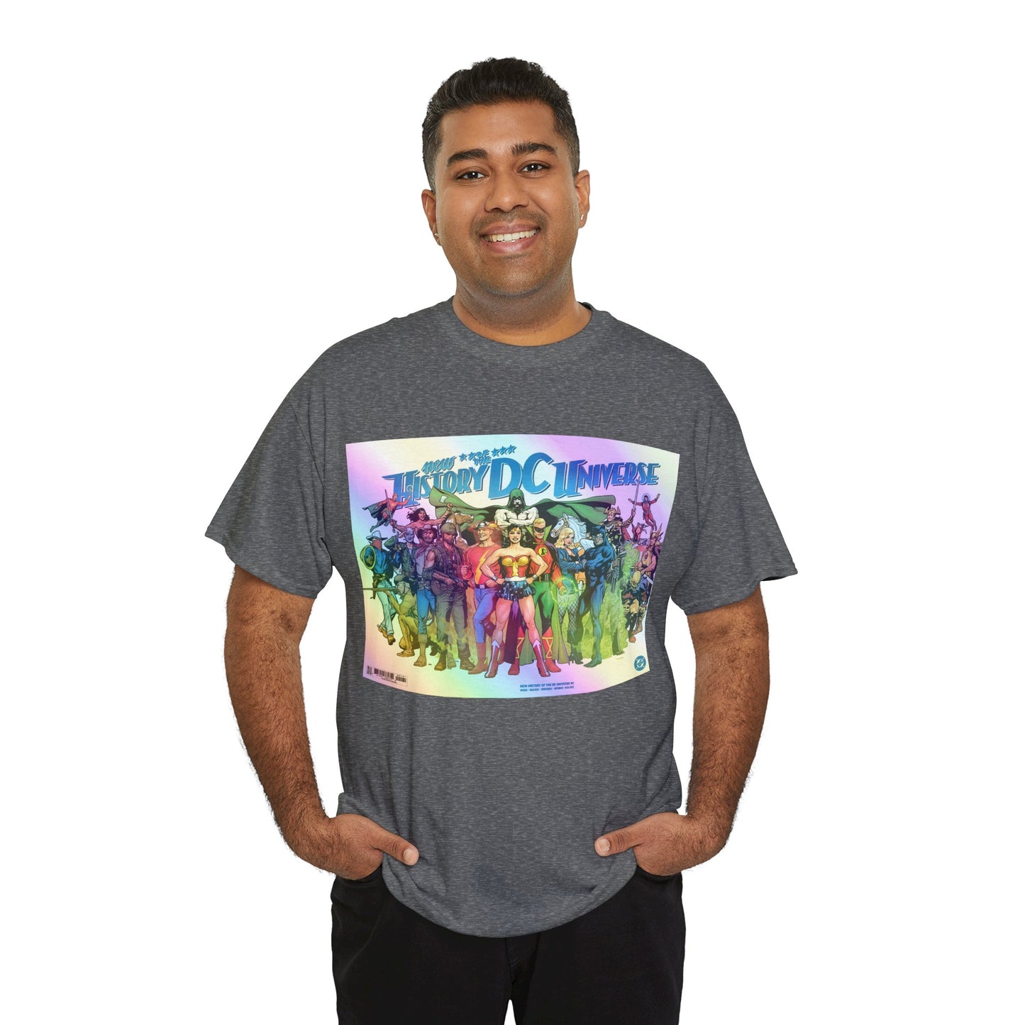 New History of the DC Universe T-Shirt - Wonder Woman, Wildcat, Black Canary, Sgt. Rock, Etrigan, Spectre, Jonah Hex - DC Comics