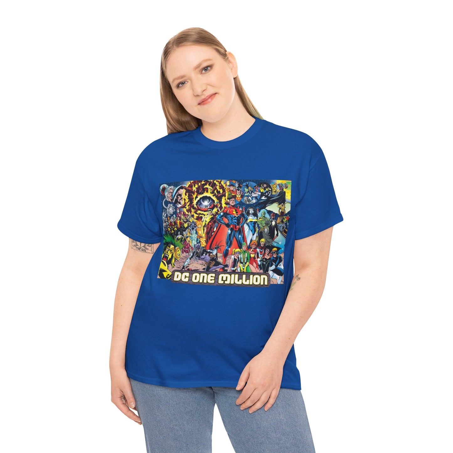 DC One Million T-Shirt - Phil Jimenez Art - Future Versions of Superman, Batman, Wonder Woman, Green Lantern, Flash - DC Comics