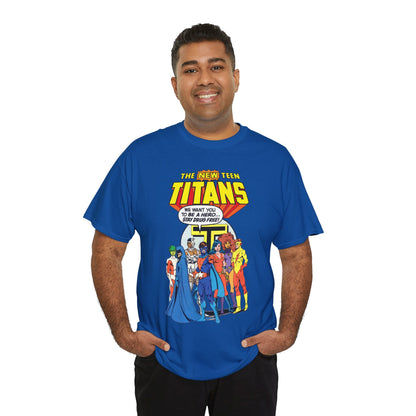New Teen Titans T-Shirt - 1980s DC Comics Drug Awareness Specials - Protector, Starfire, Cyborg, Wonder Girl, Raven