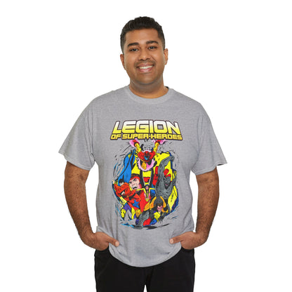 Legion of Super-Heroes T-Shirt - Mon-El, Colossal Kid, Wildfire, Dawnstar, Blok, Timber Wolf - LOSH - DC Comics