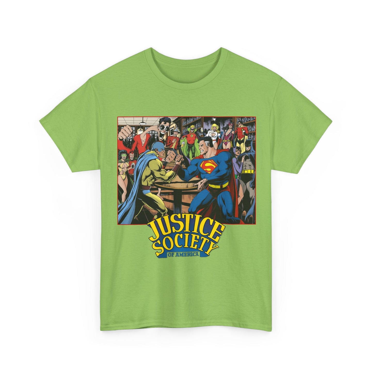 Justice Society of America T-Shirt - Superman, Wonder Woman, Atom, Starman, Huntress, Power Girl, Green Lantern, Batman, Plastic Man, Flash - JSA - DC Comics