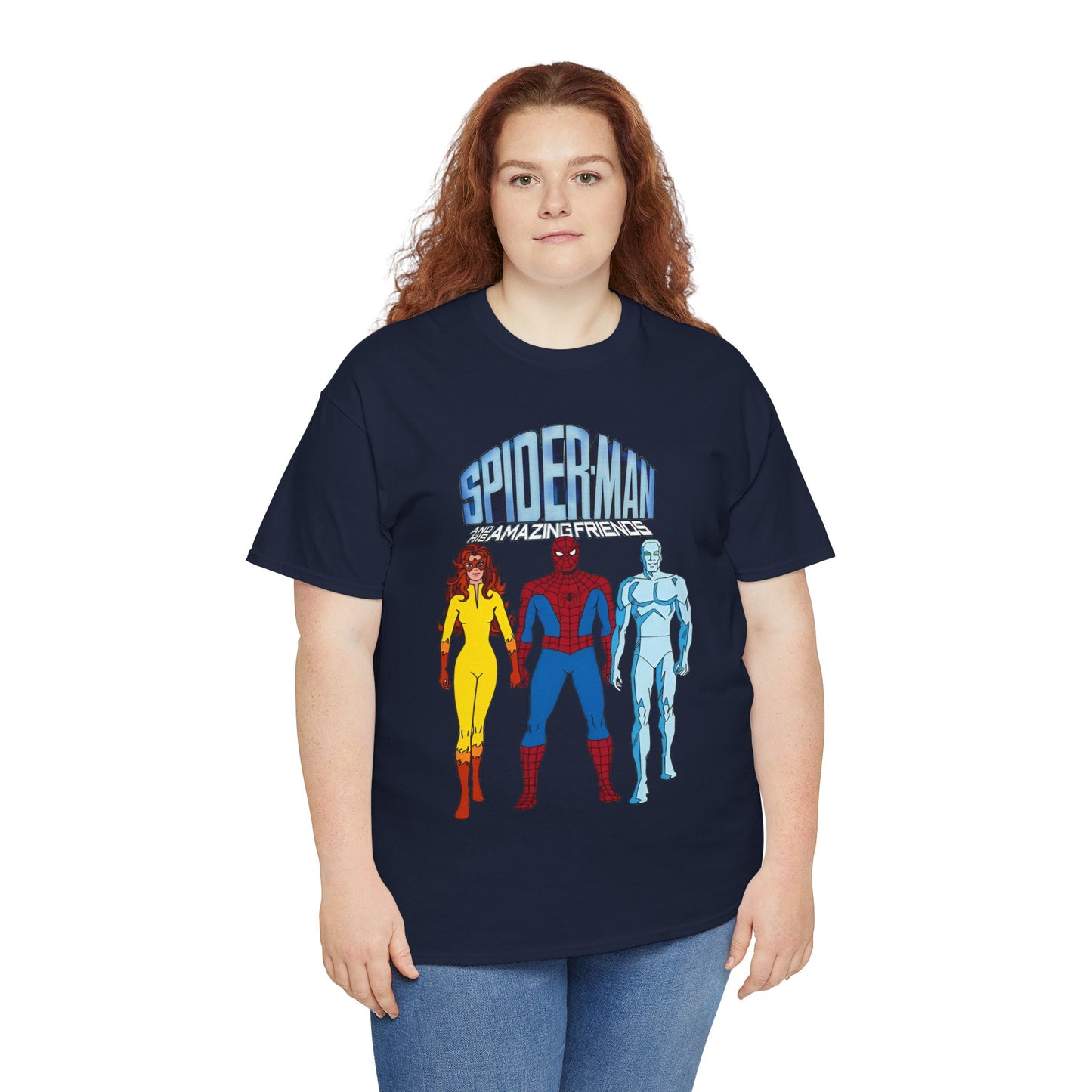 Spider-Man & His Amazing Friends T-Shirt - Spidey, Firestar, Iceman - Popular 1980s Marvel TV Cartoon - Marvel Comics
