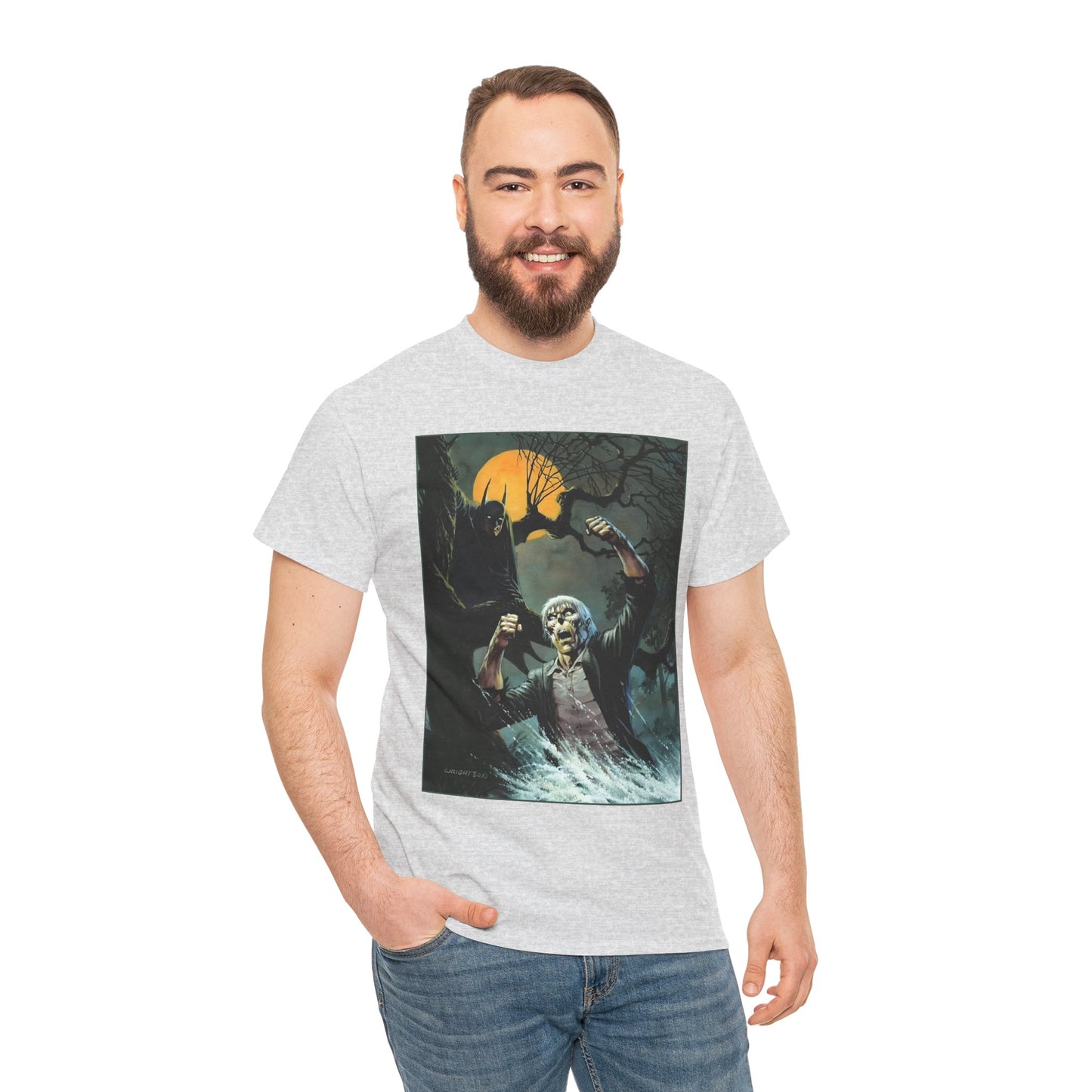 Solomon Grundy T-Shirt - Bernie Wrightson Art - Batman Watching From the Trees - DC Comics