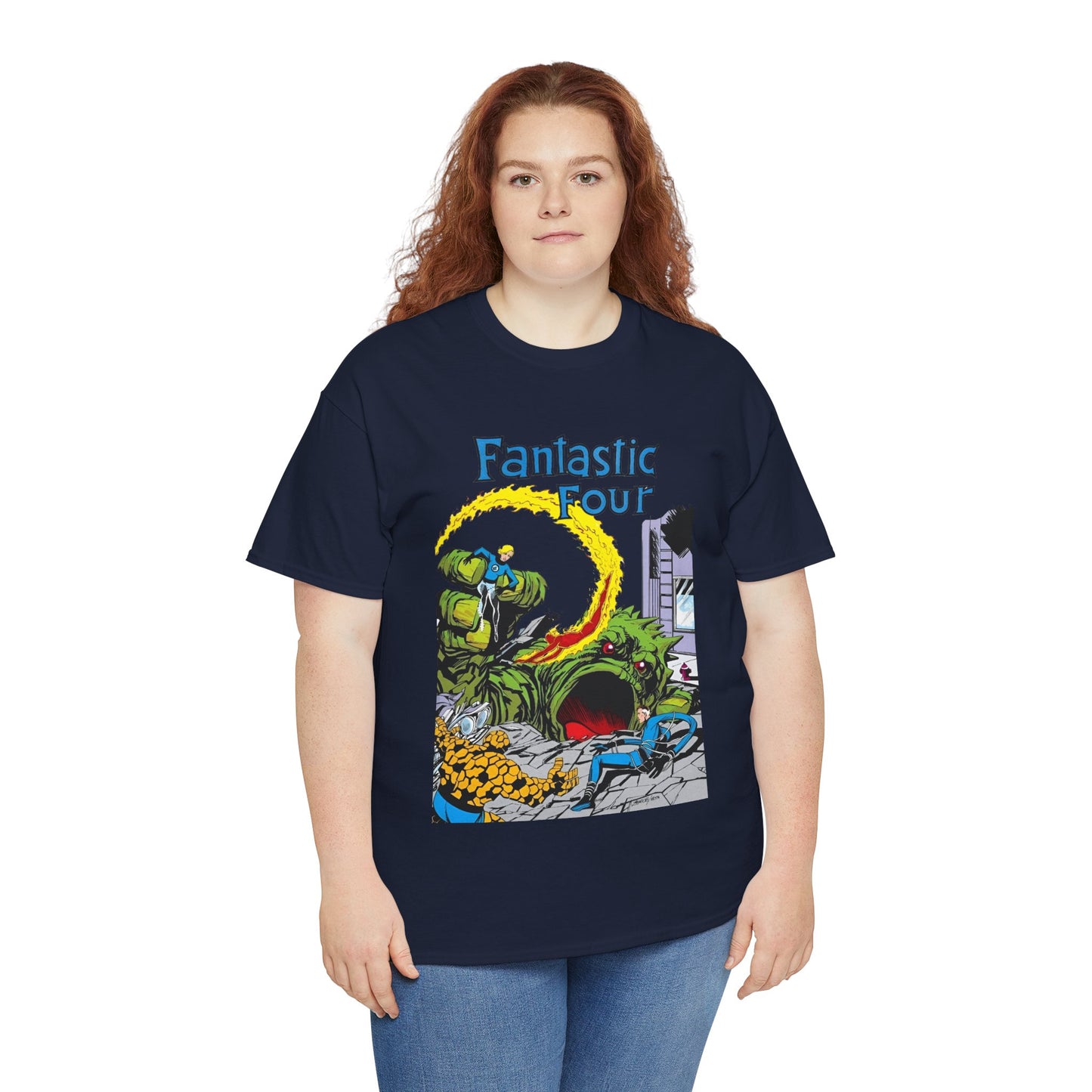 Fantastic Four T-Shirt - John Byrne Art - Cover to Issue #1 - Reed Richards, Invisible Woman, Human Torch, The Thing - Marvel Comics