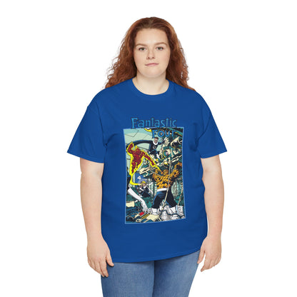 Fantastic Four T-Shirt - George Perez Art - Reed Richards, Invisible Woman, Human Torch, The Thing - Marvel Comics