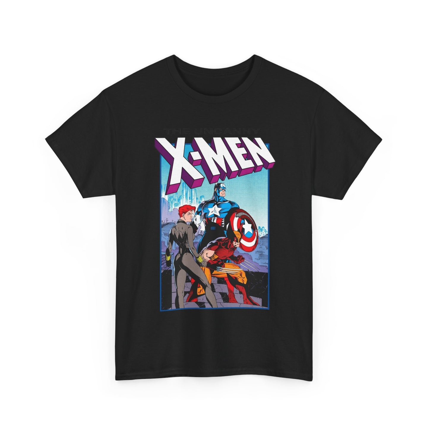 Uncanny X-Men T-Shirt - Jim Lee Art - #268 Cover - Captain America, Black Widow, Wolverine - Marvel Comics