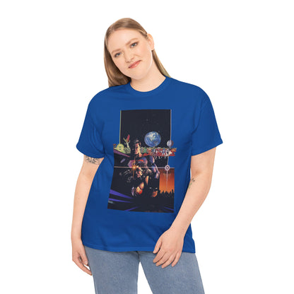 Crisis on Infinite Earths T-Shirt - George Perez Art - Superman, Batman, Wonder Woman, Captain Marvel, Blue Beetle, Kid Flash - Retro 1980s - DC Comics