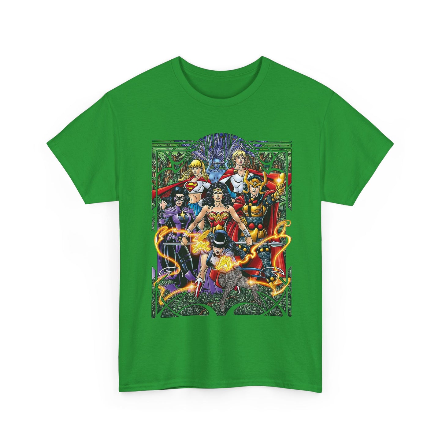 Justice League of Amazons T-Shirt - George Perez Art - Wonder Woman, Zatanna, Supergirl, Power Girl, Huntress, Big Barda - JLA - DC Comics