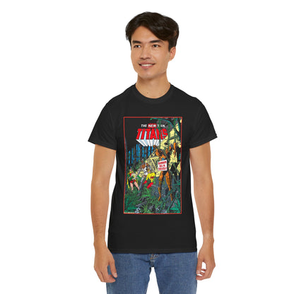 New Teen Titans T-Shirt - George Perez Art - Robin, Cyborg, Kid Flash, Robotman - DC Comics