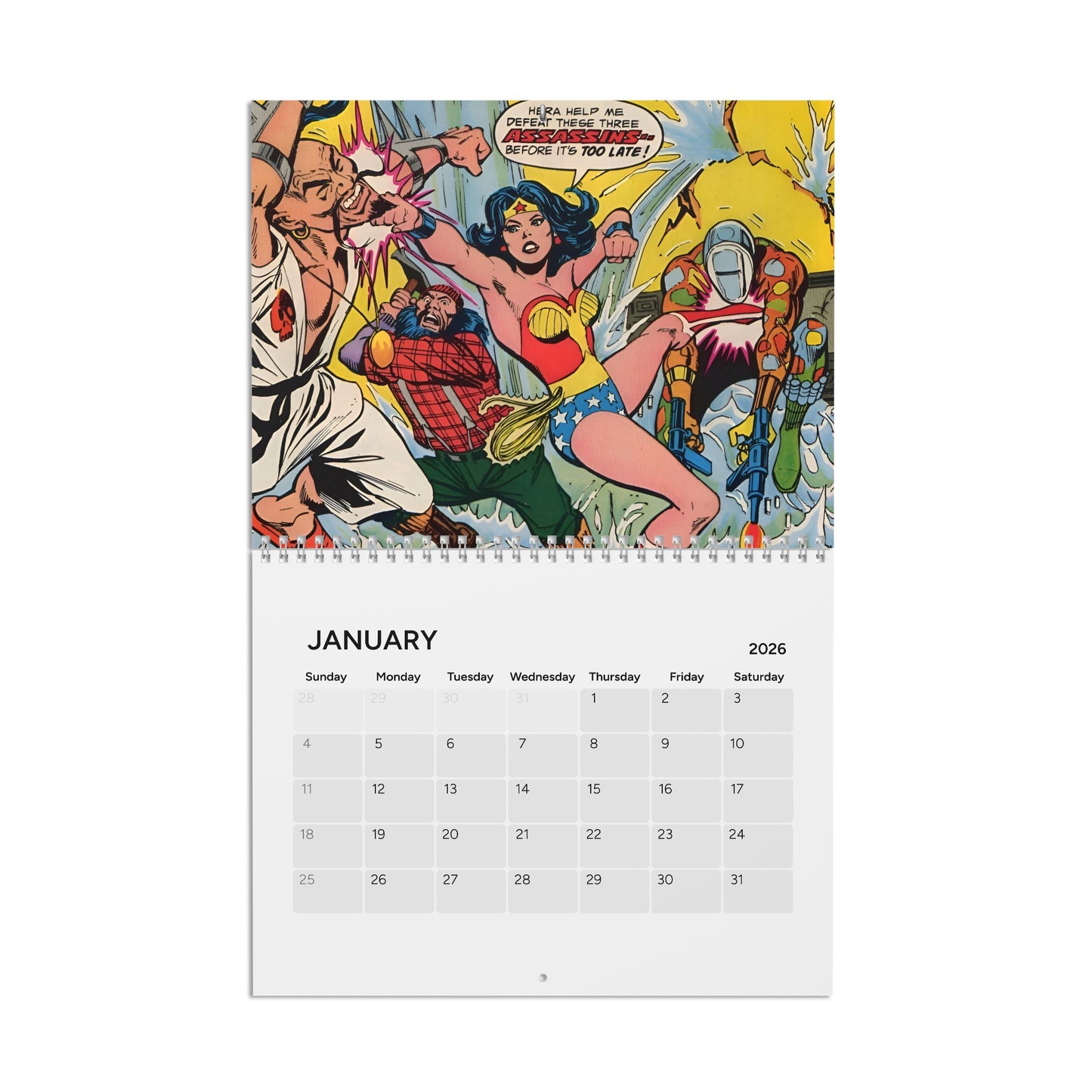 Wonder Woman Calendar (2026) - Bronze Age Art - Pre-Crisis DC Comics - Diana Prince of Paradise Island