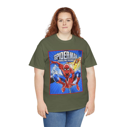 Spider-Man & His Amazing Friends T-Shirt - Firestar, Iceman - Popular 1980s Saturday Morning Cartoon - Marvel Comics