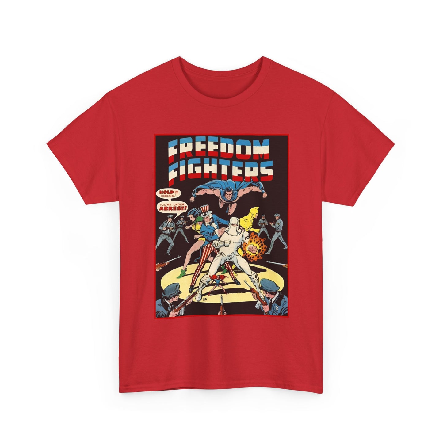 Freedom Fighters T-Shirt - 70s Series - Uncle Sam, The Ray, Phantom Lady, Doll Man, Black Condor, Human Bomb - DC Comics
