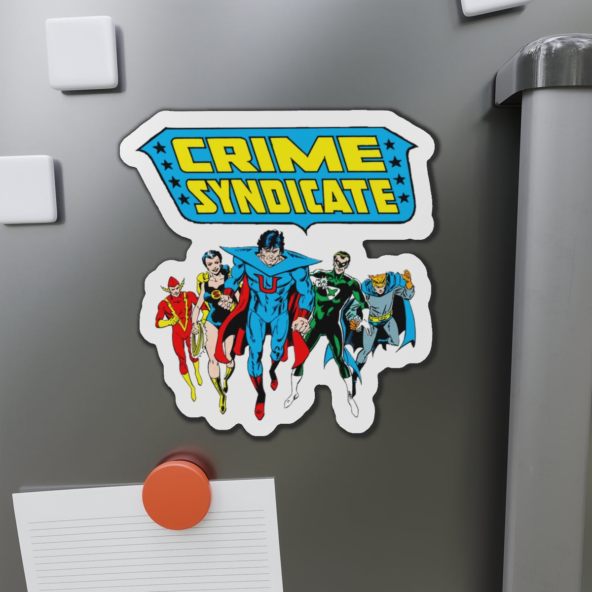 Crime Syndicate Die-Cut Magnet - Ultraman, Superwoman, Power Ring, Johnny Quick, Owlman - Earth 3 JLA Villains - Silver Age - DC Comics - 3", 4", 5", 6"