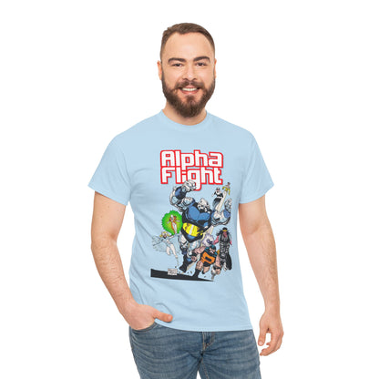 Alpha Flight T-Shirt - Mike Mignola Art - Shaman, Snowbird, Northstar, Aurora, Box, Vindicator, Puck - Canada's Super-Team - Marvel Comics