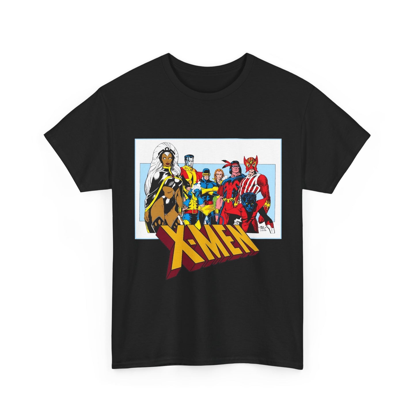 X-Men T-Shirt - Arthur Adams Art - Cyclops, Nightcrawler, Storm, Wolverine, Thunderbird, Sunfire, Banshee - Marvel Comics
