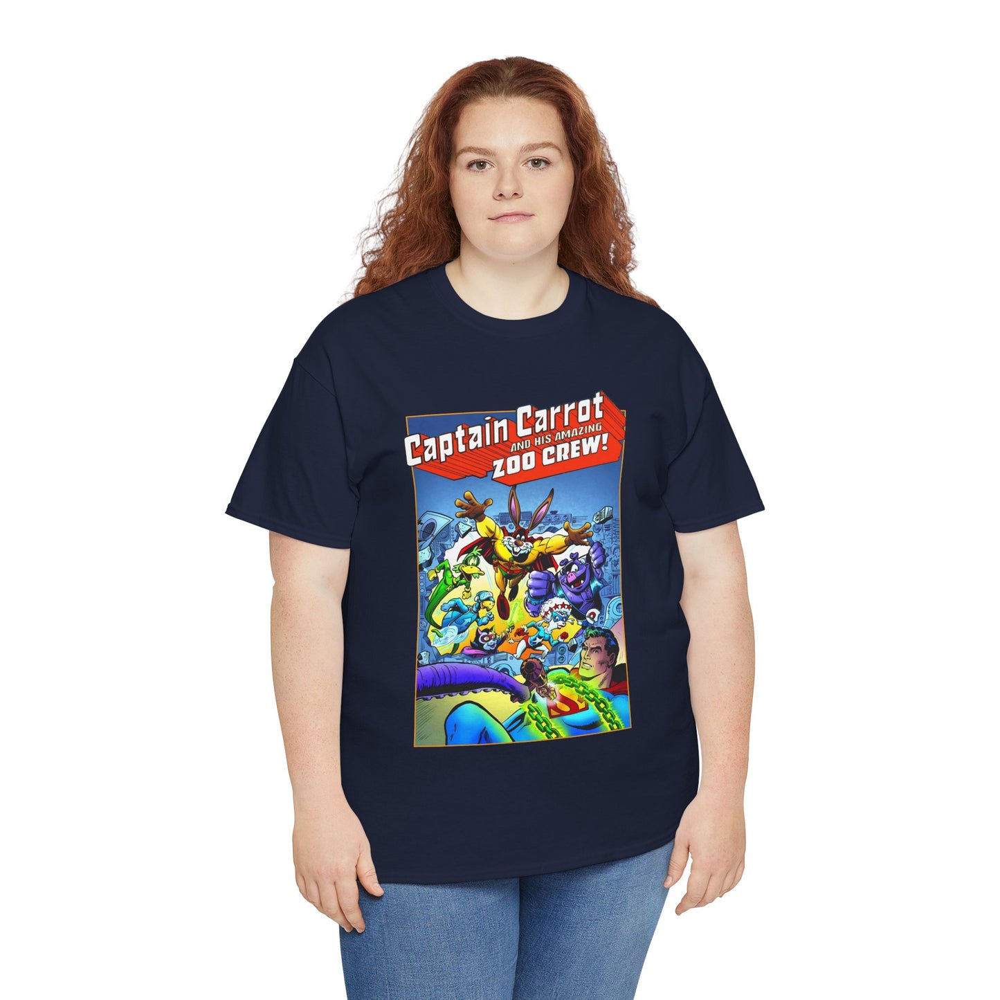 Captain Carrot & Zoo Crew T-Shirt - DC Comics Bronze Age Funny Animals, Superman Guest Star - 1980s