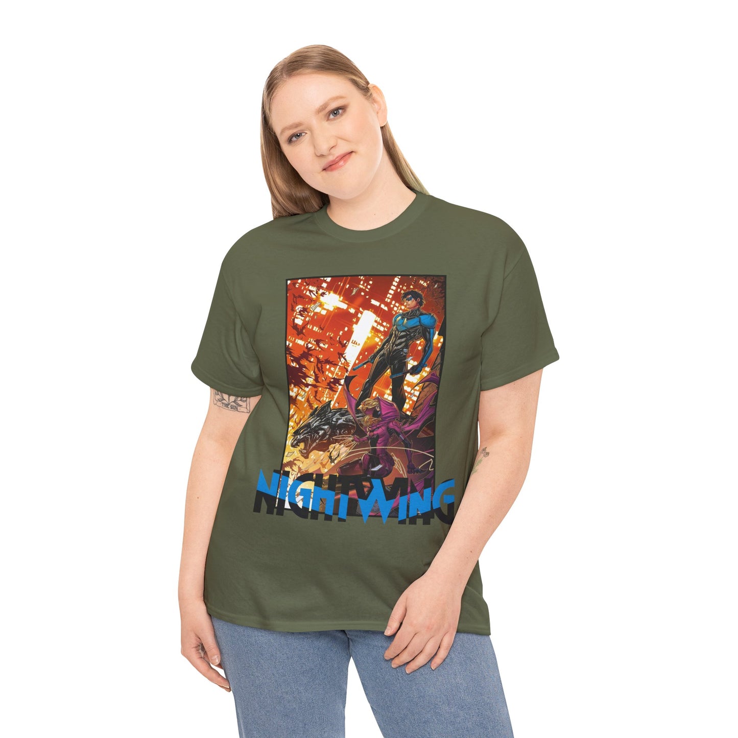 Nightwing & Spoiler T-Shirt - Jonboy Meyers Art - Gotham City & Bludhaven - DC Comics