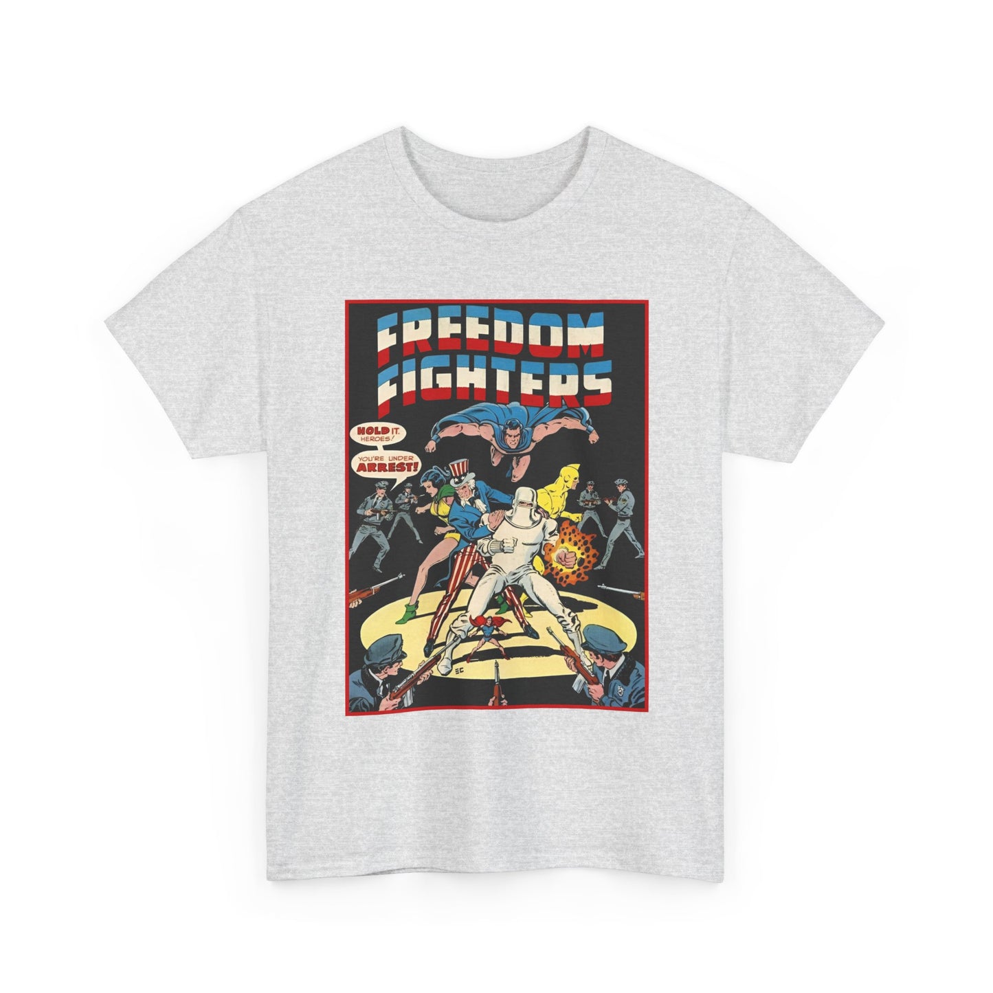 Freedom Fighters T-Shirt - 70s Series - Uncle Sam, The Ray, Phantom Lady, Doll Man, Black Condor, Human Bomb - DC Comics