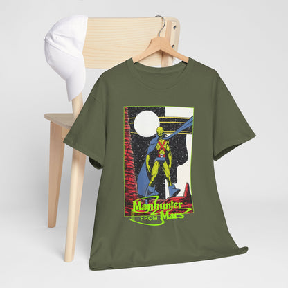 Martian Manhunter T-Shirt - George Perez Art - 1980s Justice League of America (JLA) Postcard Art - DC Comics