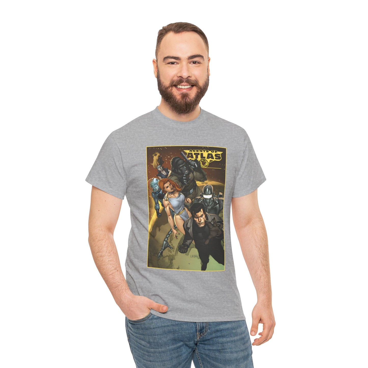 Agents of Atlas T-Shirt - FBI Agent Jimmy Woo, Marvel Boy, Venus, the Human Robot and Gorilla Man - Marvel Comics