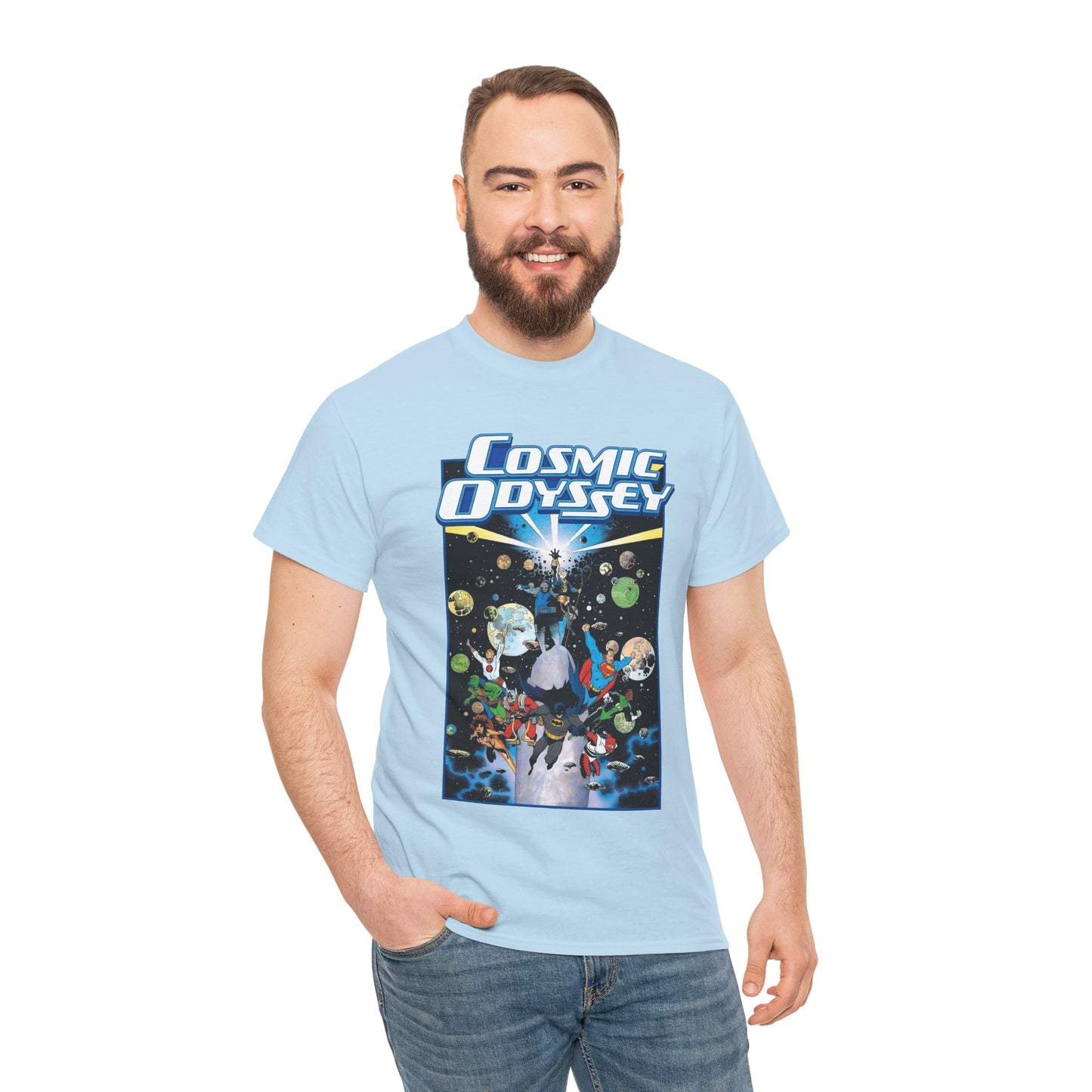 Cosmic Odyssey T-Shirt - Mike Mignola Art - Superman, Darkseid, Lightray, Orion, Starfire, Highfather. John Stewart - DC Comics