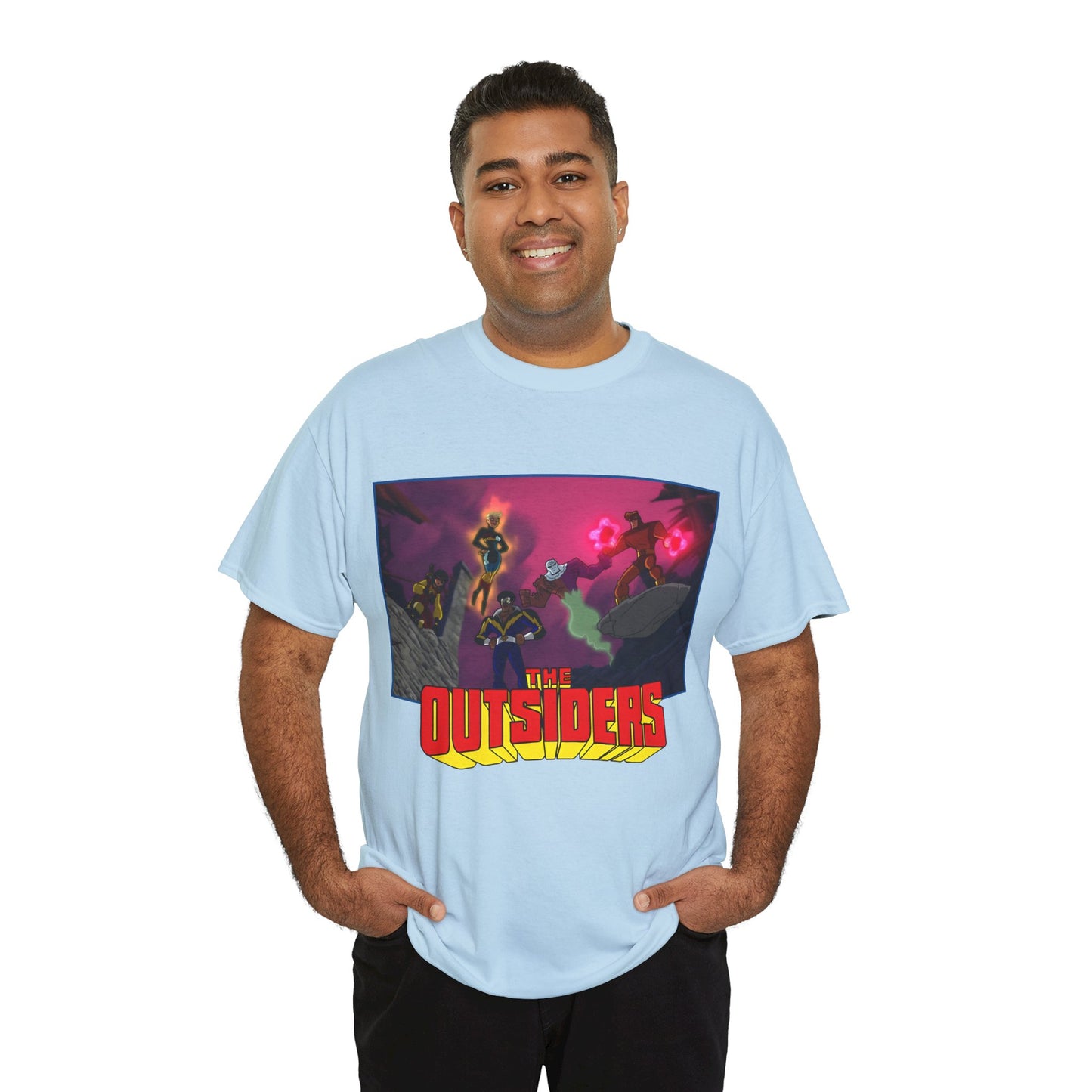 Outsiders T-Shirt - Batman: Brave & Bold Series - Halo, Geo-Force, Black Lightning, Katana, Metamorpho - DC Comics