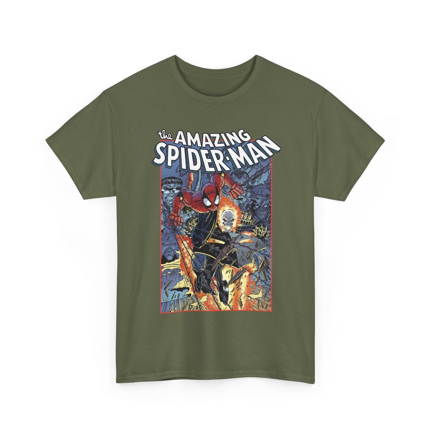 Amazing Spider-Man & Ghost Rider T-Shirt - Erik Larsen Art - Sinister Six - Marvel Comics