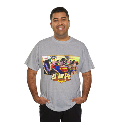 JLA T-Shirt - Alex Ross Art - Superman, Batman, Wonder Woman, Hawkman, Green Lantern, Black Canary, Flash, Martian Manhunter, Green Arrow - Justice League - DC Comics