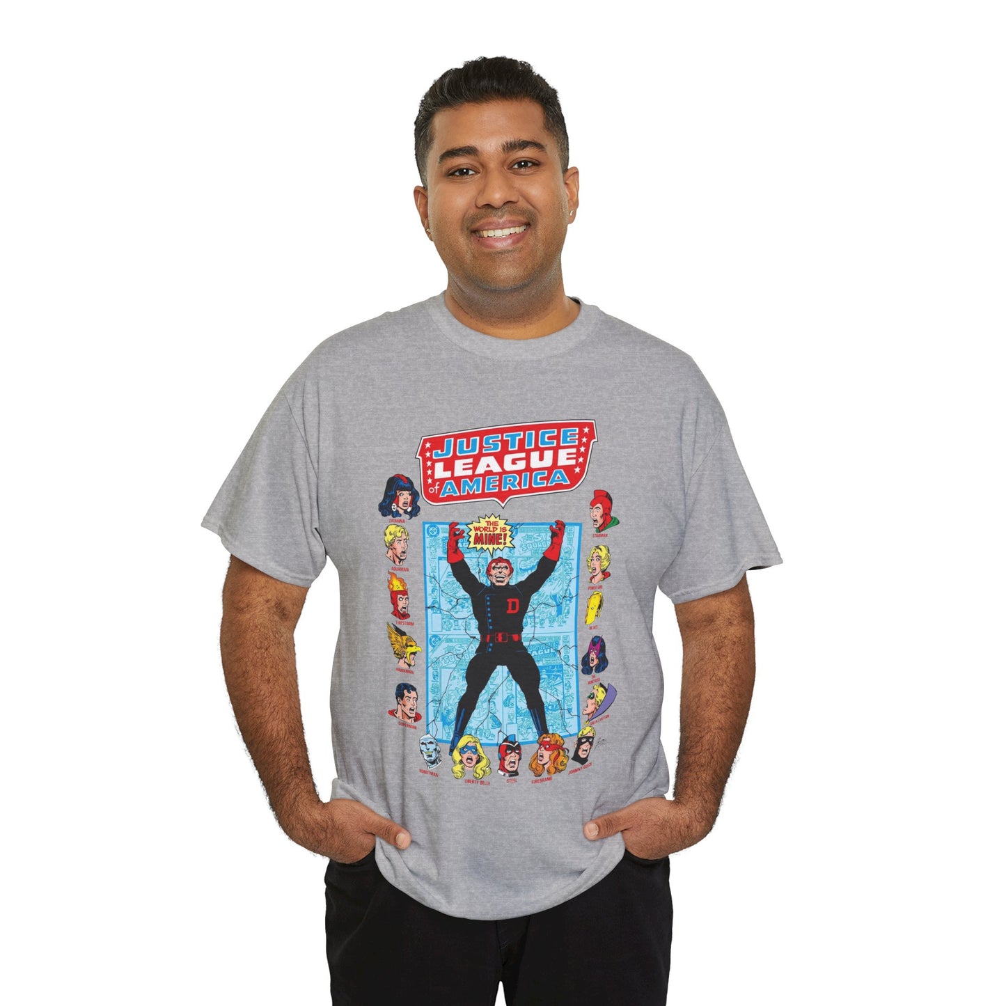 Justice League of America T-Shirt - George Perez Art - Justice Society, All-Star Squadron Team-Up DC Comics
